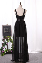 Load image into Gallery viewer, 2024 Bridesmaid Dresses A Line Scoop Chiffon With Ruffles Floor Length