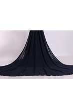 Load image into Gallery viewer, 2024 V-Neck Prom Dresses A-Line With Ruffles Court Train Chiffon