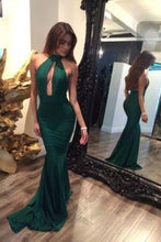 Load image into Gallery viewer, Long high neck mermaid sexy prom dresses backless prom dresses dresses for prom PD190468