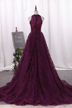 Load image into Gallery viewer, 2024 Charming Scoop Lace Prom Dresses Sweep/Brush Train