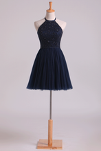 Load image into Gallery viewer, 2024 Scoop Homecoming Dresses A-Line With Beading Tulle Mini