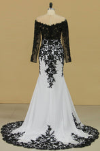Load image into Gallery viewer, 2024 Sheath Prom Dresses Scoop Long Sleeves Spandex With Applique
