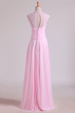 Load image into Gallery viewer, 2024 V-Neck Bridesmaid Dresses A-Line Floor-Length With Ruffles