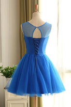 Load image into Gallery viewer, 2024 Scoop Homecoming Dresses A Line Tulle With Beading Lace Up