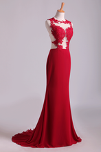 Load image into Gallery viewer, 2024 Scoop Mermaid Wedding/Prom Dresses With Applique Chiffon
