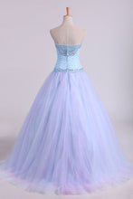 Load image into Gallery viewer, 2024 Ball Gown Sweetheart Prom Dresses Tulle &amp; Lace With Beading