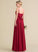 V-neck Length Floor-Length Embellishment Bow(s) Fabric A-Line Neckline Silhouette Jocelyn Natural Waist Sleeveless Bridesmaid Dresses