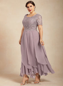 Chiffon Scoop Lace With Mother Ankle-Length Bride the of Ruffles Iliana Cascading Dress A-Line Neck Mother of the Bride Dresses
