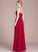 Length Ruffle Neckline Silhouette ScoopNeck A-Line Fabric Embellishment Floor-Length Adelyn Bridesmaid Dresses