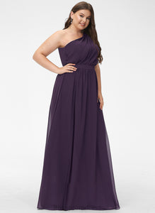 Silhouette Floor-Length Ruffle Embellishment One-Shoulder Neckline Fabric A-Line Length Lori Bridesmaid Dresses