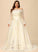 Alaina Sweep Off-the-Shoulder Wedding Sequins Wedding Dresses Lace Ball-Gown/Princess Train Dress With Beading Satin