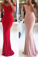 Load image into Gallery viewer, 2023 Off The Shoulder Mermaid Prom Dresses Spandex With Applique