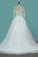 2024 Wedding Dresses A Line Mid-Length Sleeves Tulle With Applique