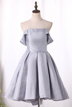 Load image into Gallery viewer, 2023 A Line Off The Shoulder Taffeta Cocktail Dresses Asymmetrical