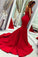 Sexy Red Sweetheart Mermaid Prom Dresses, Strapless Sweetheart Evening Dresses SRS15348
