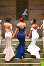 Load image into Gallery viewer, Simple Cheap Beautiful Mermaid Bridesmaid Dresses Modest Prom Dresses