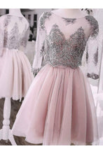 Load image into Gallery viewer, Two Pieces Short Prom Dress Cute Lace Homecoming Dress Tulle Cocktail Dresses