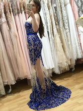 Load image into Gallery viewer, Fabulous Sweetheart Strapless Floor-Length Sheath Prom Dresses with Lace Pearls Sash RS763