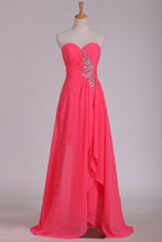 Load image into Gallery viewer, 2024 Prom Dresses Sheath/Column Sweetheart Asymmetrical With Beading Chiffon