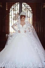 Load image into Gallery viewer, 2024 Hot Wedding Dresses Sweetheart Ball Gown Tulle With Applique