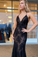 2024 V Neck Spaghetti Straps Prom Dress Tulle Sweep Train With Beads