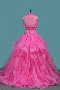 2024 Organza Sweetheart Ball Gown Quinceanera Dresses With Beading