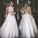 New Style Sexy Two Piece silver beaded bodice High Neck Tulle Skirts Champagne Prom Dress RS103