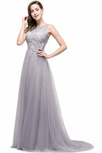 Load image into Gallery viewer, Lace Tulle Sleeveless Evening Dress Ball Gown Wedding Bridesmaid Backless Long Dress