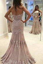 Load image into Gallery viewer, 2024 Sweetheart Mermaid Prom Dresses Chiffon With Applique