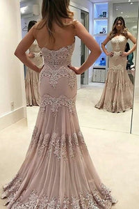 2024 Sweetheart Mermaid Prom Dresses Chiffon With Applique