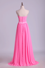 Load image into Gallery viewer, 2024 Prom Dresses A Line Floor Length Sweetheart Chiffon Belt Discount Price
