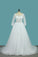 2023 Bateau Wedding Dresses Tulle A Line With Applique And Beads Court Train