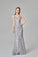 Sexy V Neck Silver Mermaid Prom Dresses, Embroidered Sequins Long Evening Dresses SRS15368