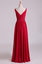 Load image into Gallery viewer, 2023 New Arrival Bridesmaid Dresses Straps A-Line Chiffon Floor-Length