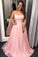 2024 Spaghtti Straps Prom Dresses A Line Tulle Sweep Train