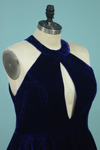 Load image into Gallery viewer, 2024 Velvet Cocktail Dresses Scoop Open Back A Line Short/Mini