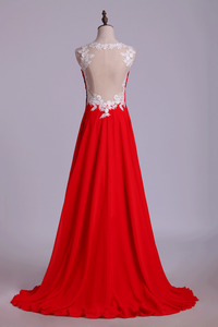 2023 Prom Dresses Straps A Line Floor Length With Applique