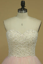 Load image into Gallery viewer, 2024 Prom Dresses Sweetheart Beaded Bodice A Line Tulle Sweep Train
