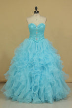 Load image into Gallery viewer, 2024 Sweetheart Beaded Bodice Organza Quinceanera Dresses Floor Length