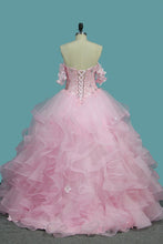 Load image into Gallery viewer, 2024 Tulle Ball Gown Sweetheart Quinceanera Dresses With Applique And Beading