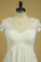 2024 Plus Size Scoop A Line Wedding Dresses Chiffon With Applique