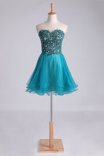 Load image into Gallery viewer, 2024 Homecoming Dress Sweetheart A Line With Applique And Beads