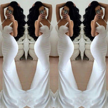 Load image into Gallery viewer, White Prom Dresses 2024 Long Trumpet/Mermaid Straps Chiffon Prom Dresses RS668