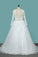 2024 Wedding Dresses Scoop A Line With Beaded Belt Tulle With Appliques Sweep Train
