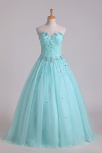2024 Quinceanera Dresses Pleated Bodice Sweetheart Ball Gown Floor-Length