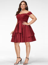 Load image into Gallery viewer, Sequins A-Line Knee-Length Dress Salma With Off-the-Shoulder Cocktail Cocktail Dresses Satin Lace