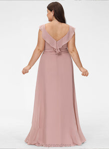 Length Neckline CascadingRuffles Empire Fabric Embellishment Floor-Length Silhouette V-neck Ursula Knee Length Natural Waist Bridesmaid Dresses