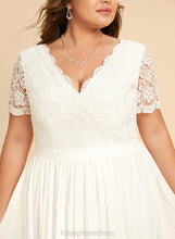 Load image into Gallery viewer, Dress Wedding Dresses Asymmetrical Wedding Lace With A-Line V-neck Morgan Chiffon