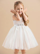 Load image into Gallery viewer, V-neck/Straps Sleeveless Flower Girl Dresses Knee-length - Flower Persis Dress A-Line Girl Tulle/Lace