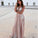 Sexy A Line Deep V Neck Long Prom Dresses With Sequins, Floor Length Evening Dresses SRS15325